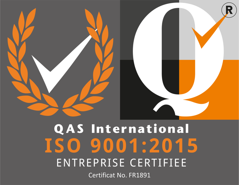 ISO 9001:2015 certified by QAS International — certificate no. FR1891